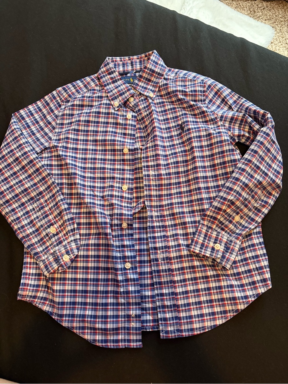 Classic Kid's Plaid Button-Down Shirt - Blue & Red
